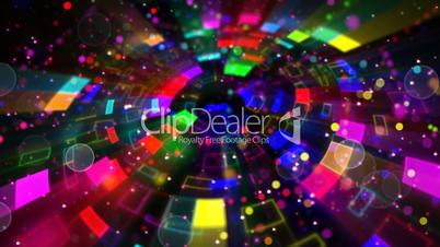 multicolored circular segments and particles loop