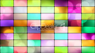 round lights in multicoloured rectangles loop background