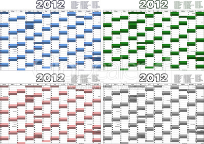 calendar for 2012 in German with german official holidays