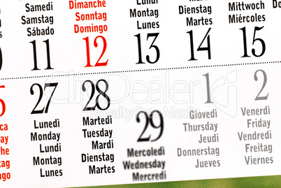 Calendar of leap year, February