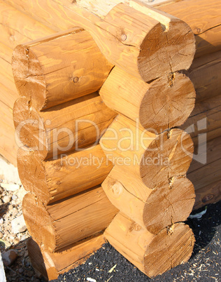 Wall of a rural log house