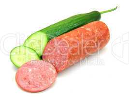 Fresh sausage and cucumber