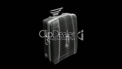 Model with handle of travel suitcase,Grid,mesh,sketch,structure.