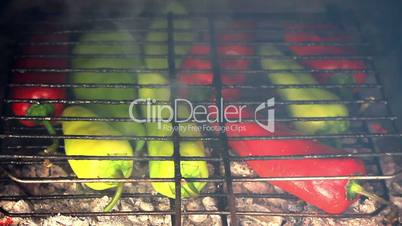 Grilling peppers