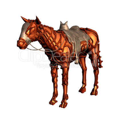 abstraktes pferd mit sattel und zügel