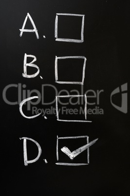 Checkboxes on blackboard