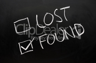 Lost and found check boxes