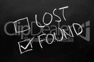 Lost and found check boxes