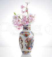 cherry flowers and vase