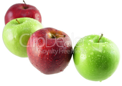 green and red apples