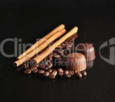 cinnamon,coffee beans and candy