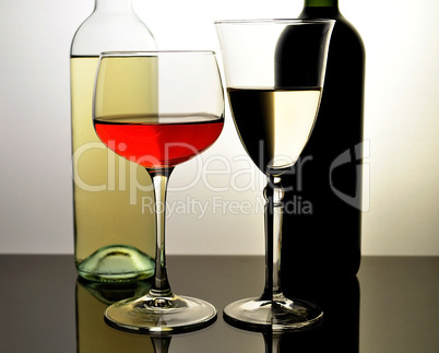 red and white wine