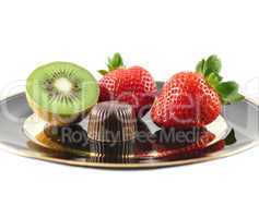 kiwi ,strawberry and chocolate candy