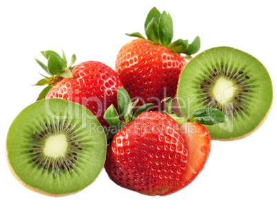 strawberries and kiwi