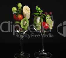 fruits in a wineglass