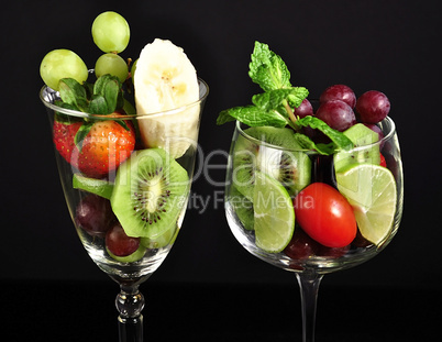 fruits in a wineglass