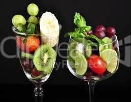 fruits in a wineglass