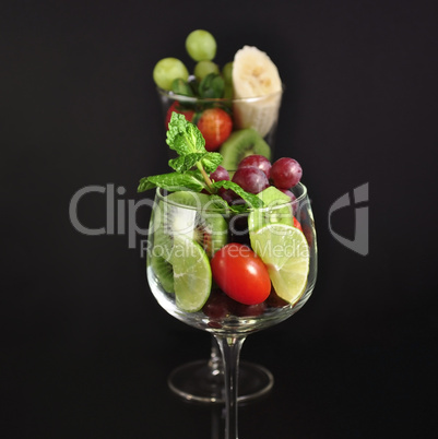 fruits in a wineglass