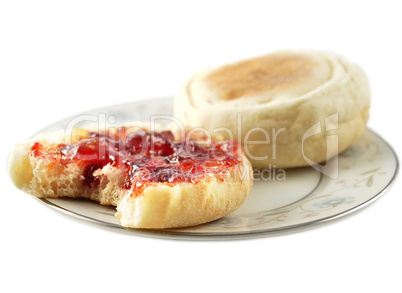 english muffins with jelly