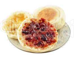 english muffins with jelly