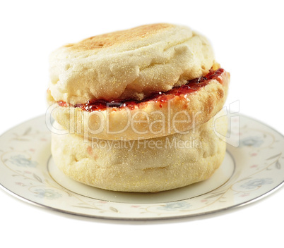 english muffins with jelly