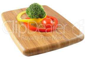 fresh vegetables on a cutting board