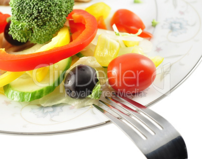 salad and fork