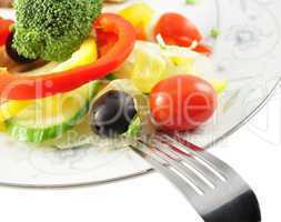 salad and fork