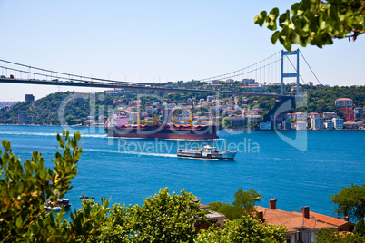 Ship passing on the Bosphorus
