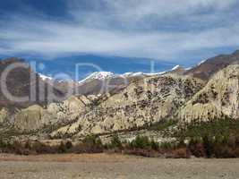 Impressive limestone formations in the Himalayas