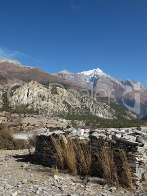 Pisan Peak, photographed from Humde, Nepal