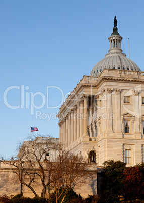 Flag flies in front of Capitol in DC