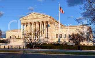 Winter trees frame Supreme court