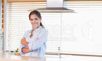 Smiling woman standing up