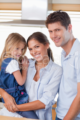 Portrait of a family posing