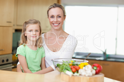 Mother and daughter in the kitchen