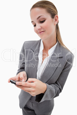 Portrait of a businesswoman using a smartphone