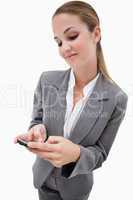 Portrait of a businesswoman using a smartphone
