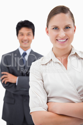 Portrait of smiling business people posing
