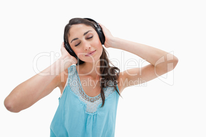 Woman listening to music