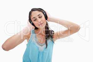 Woman listening to music