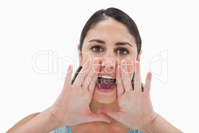 Young woman shouting