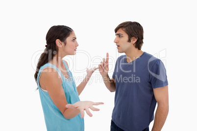 Angry couple arguing