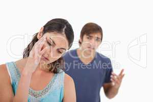 Sad woman mad at her boyfriend