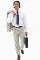 Portrait of a businessman going to work