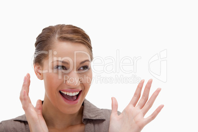 Cheerful excited woman