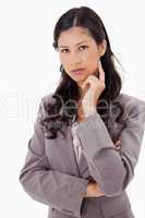 Thinking businesswoman
