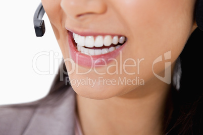 Smile of female call center agent