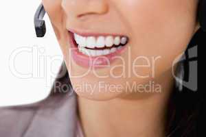 Smile of female call center agent