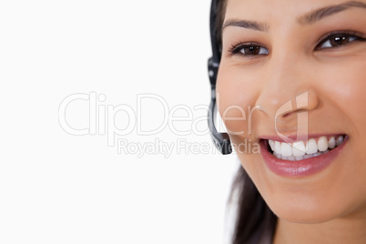 Smiling female call center agent